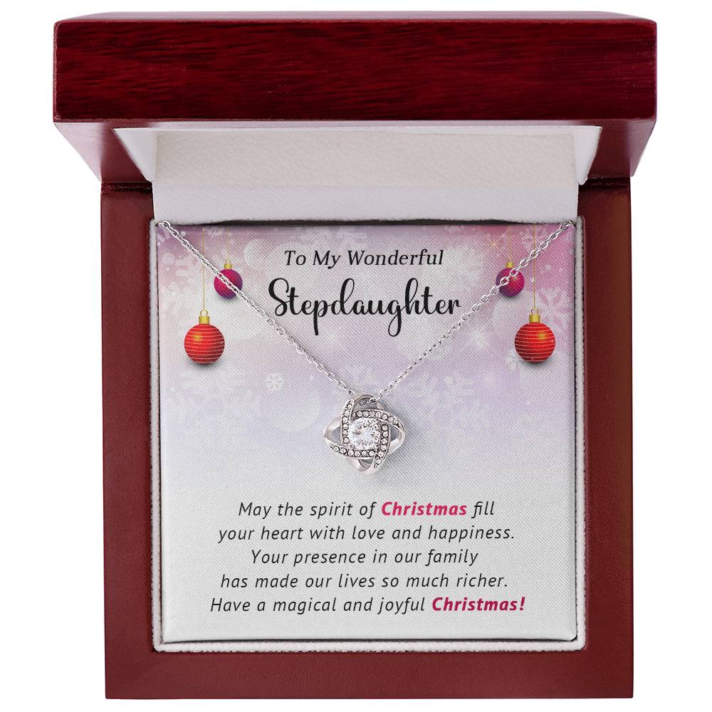 To My Wonderful Stepdaughter Christmas Necklace Gift A1024