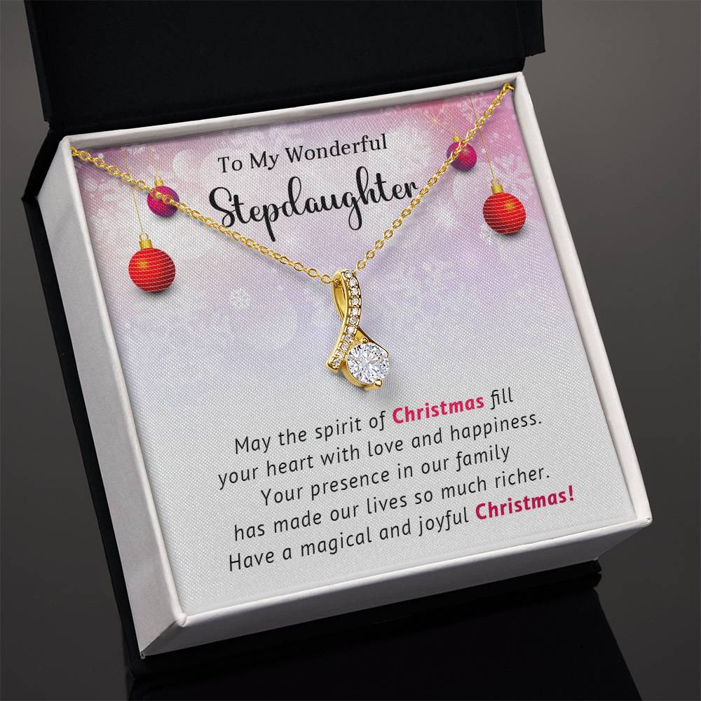 To My Wonderful Stepdaughter Christmas Necklace Gift A1024