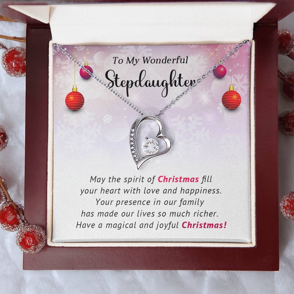 To My Wonderful Stepdaughter Christmas Necklace Gift A1024