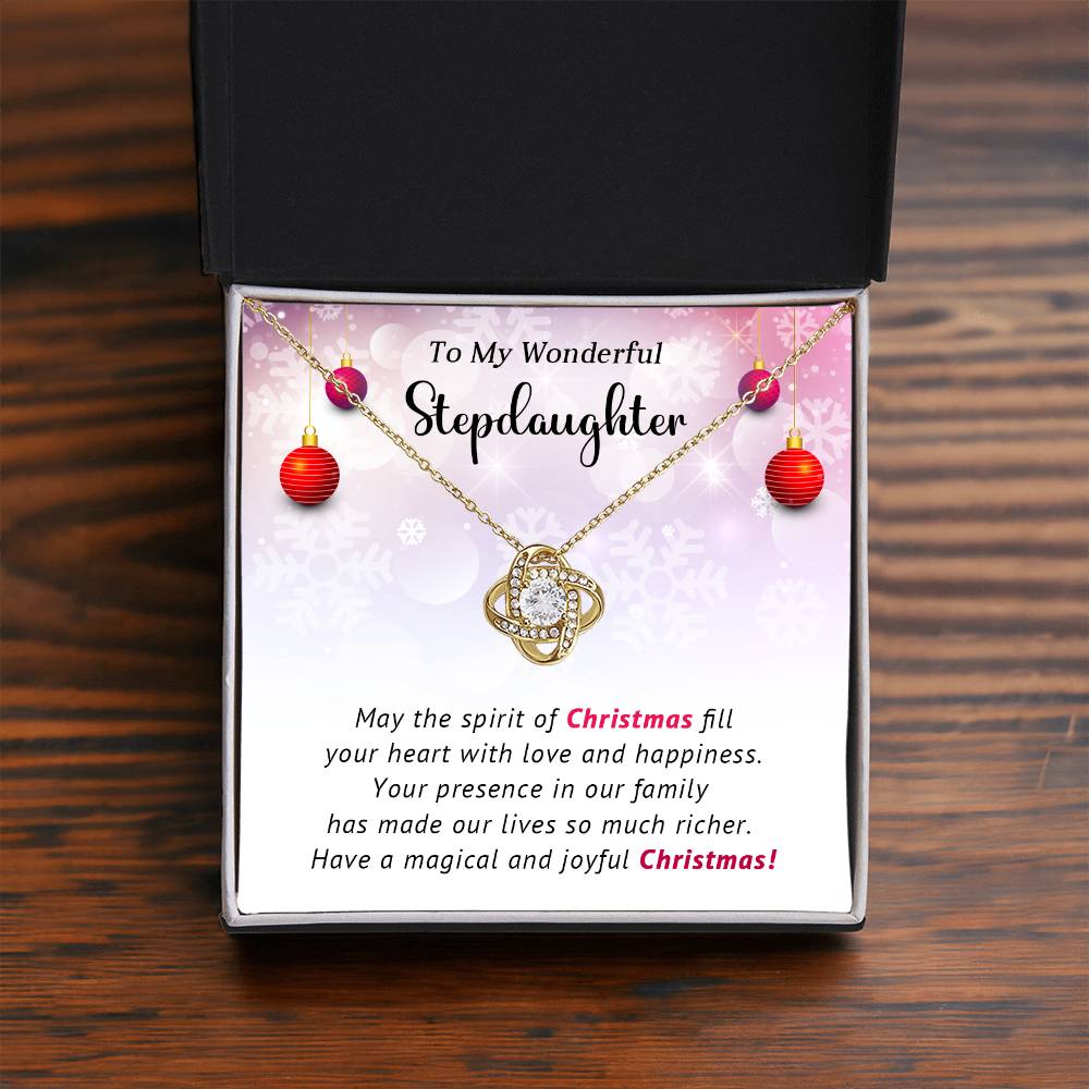 To My Wonderful Stepdaughter Christmas Necklace Gift A1024