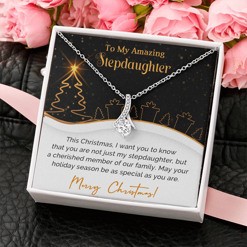 To My Wonderful Stepdaughter Christmas Necklace Gift A1025