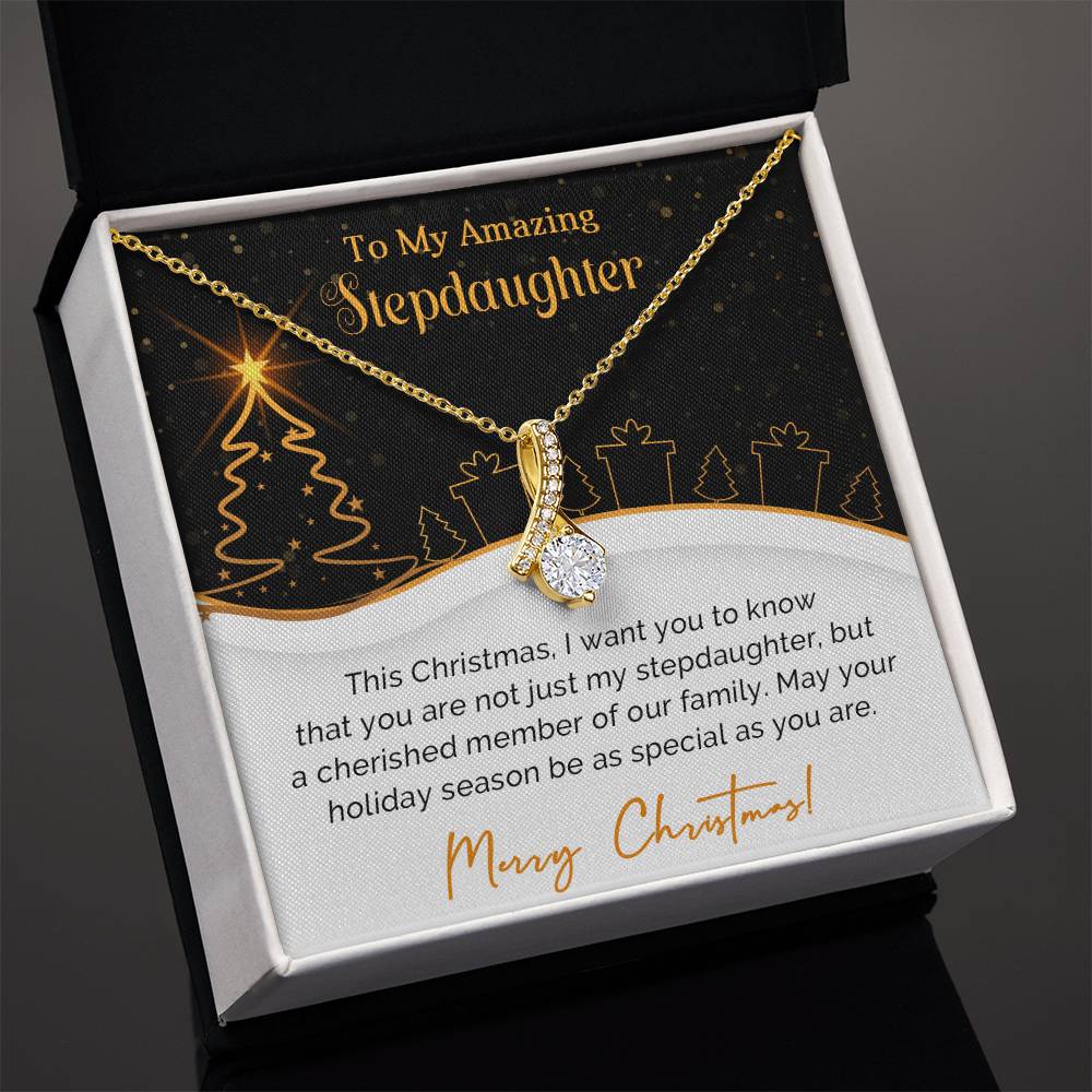 To My Wonderful Stepdaughter Christmas Necklace Gift A1025