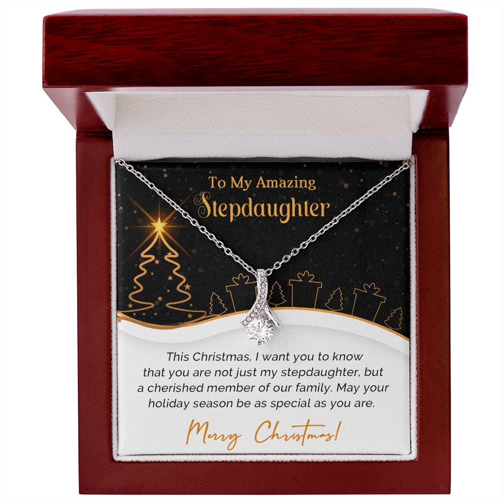 To My Wonderful Stepdaughter Christmas Necklace Gift A1025