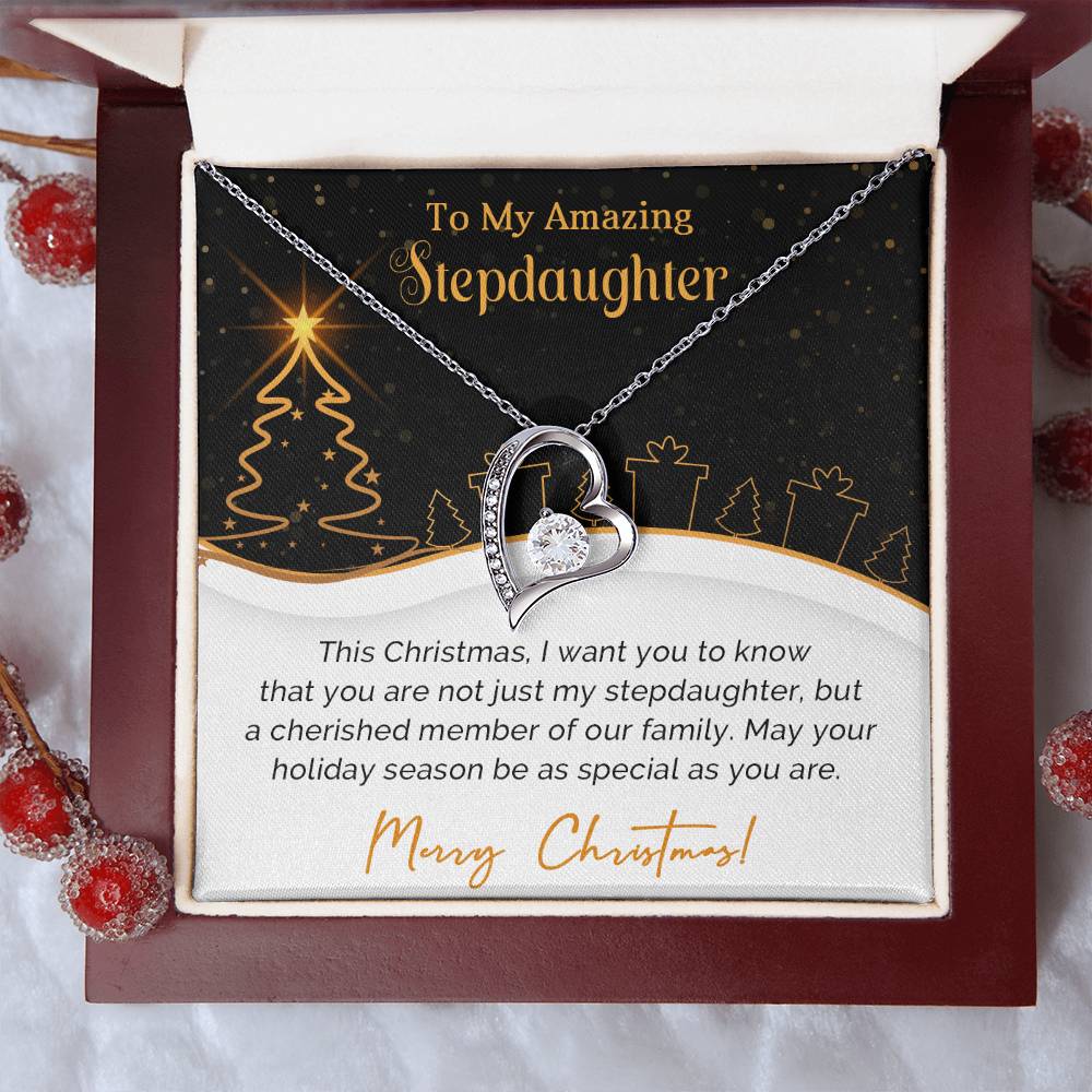 To My Wonderful Stepdaughter Christmas Necklace Gift A1025