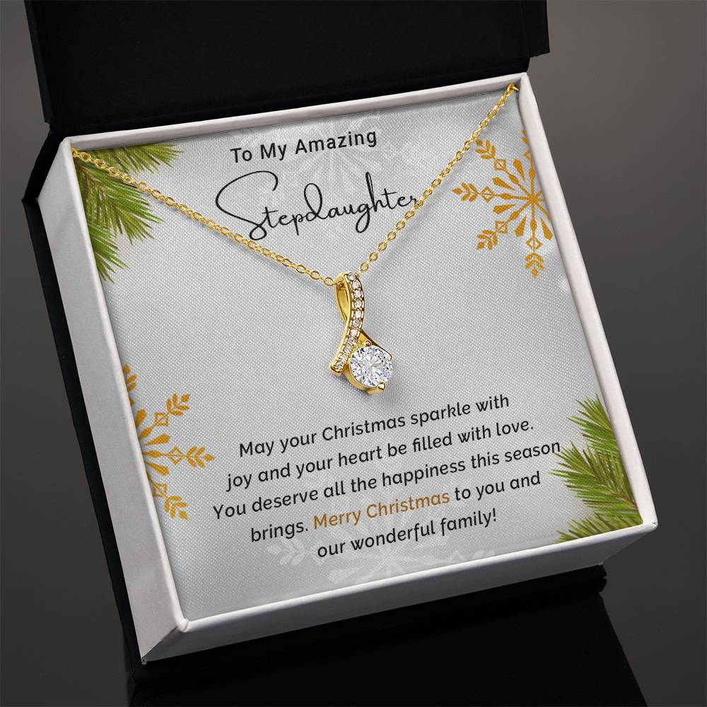 Merry Christmas Necklace for My Amazing Stepdaughter A1026