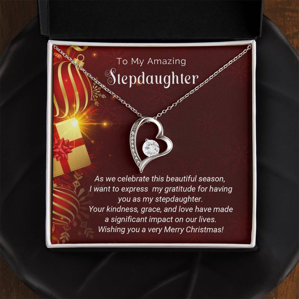 To My Amazing Stepdaughter Merry Christmas Necklace Gift A1028