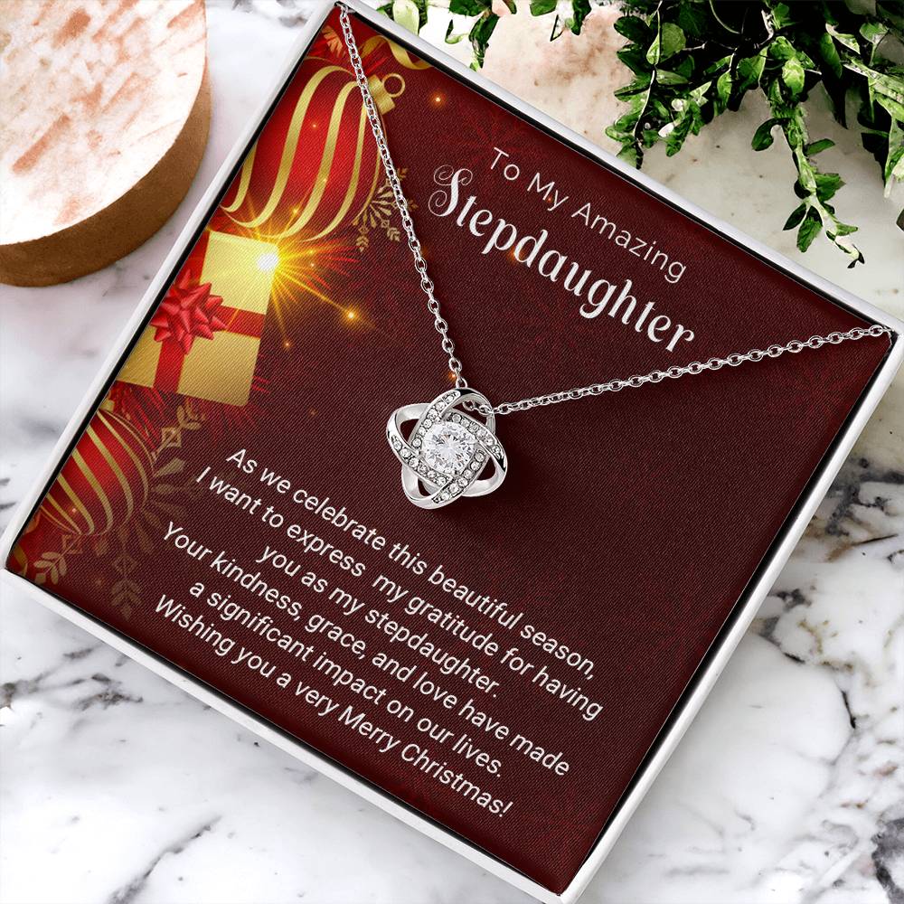 To My Amazing Stepdaughter Merry Christmas Necklace Gift A1028