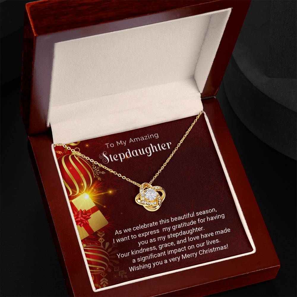 To My Amazing Stepdaughter Merry Christmas Necklace Gift A1028