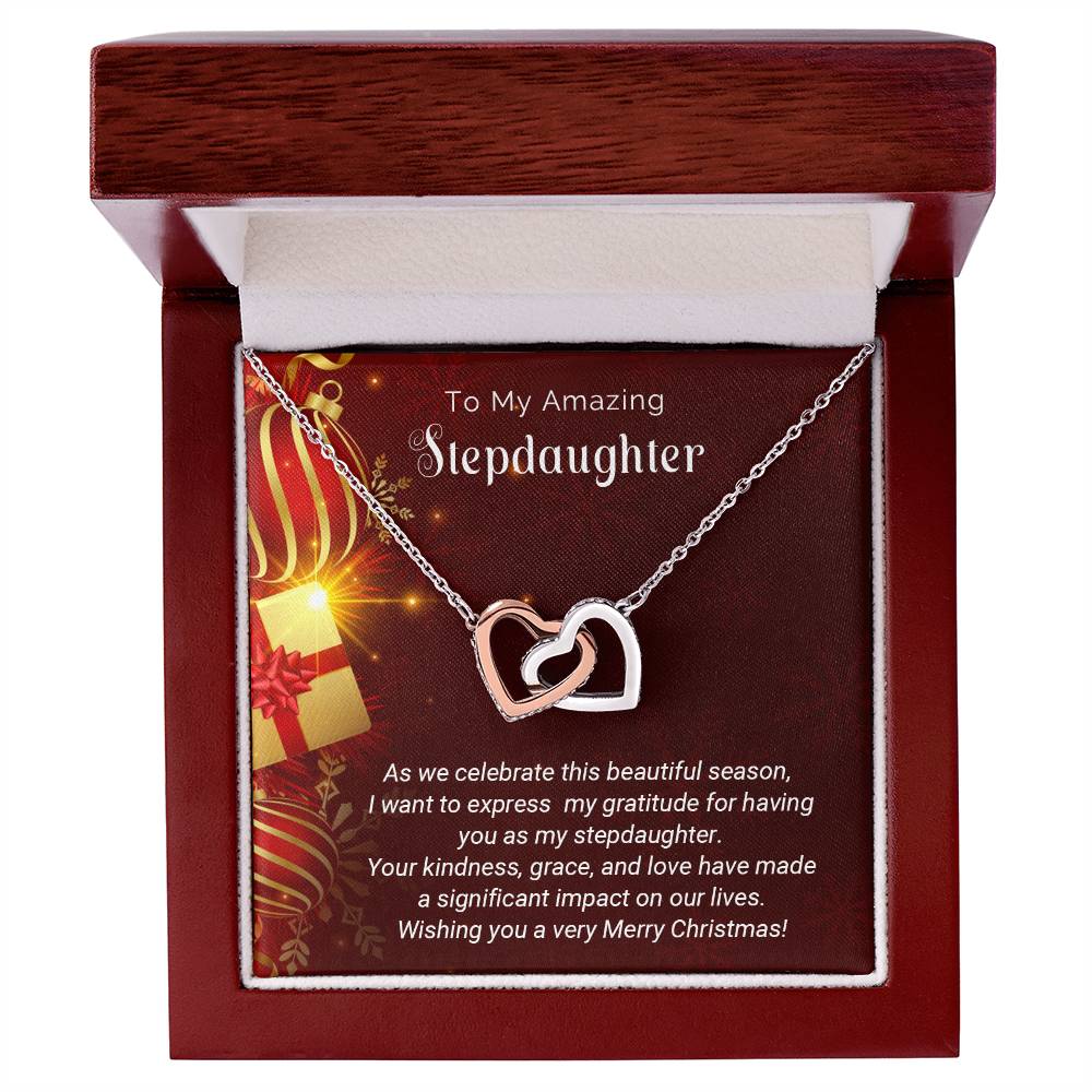 To My Amazing Stepdaughter Merry Christmas Necklace Gift A1028