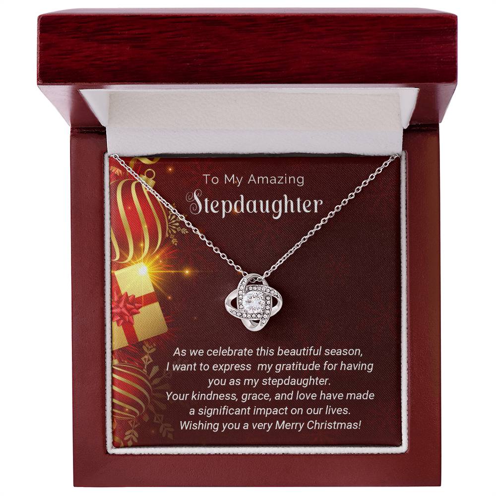 To My Amazing Stepdaughter Merry Christmas Necklace Gift A1028