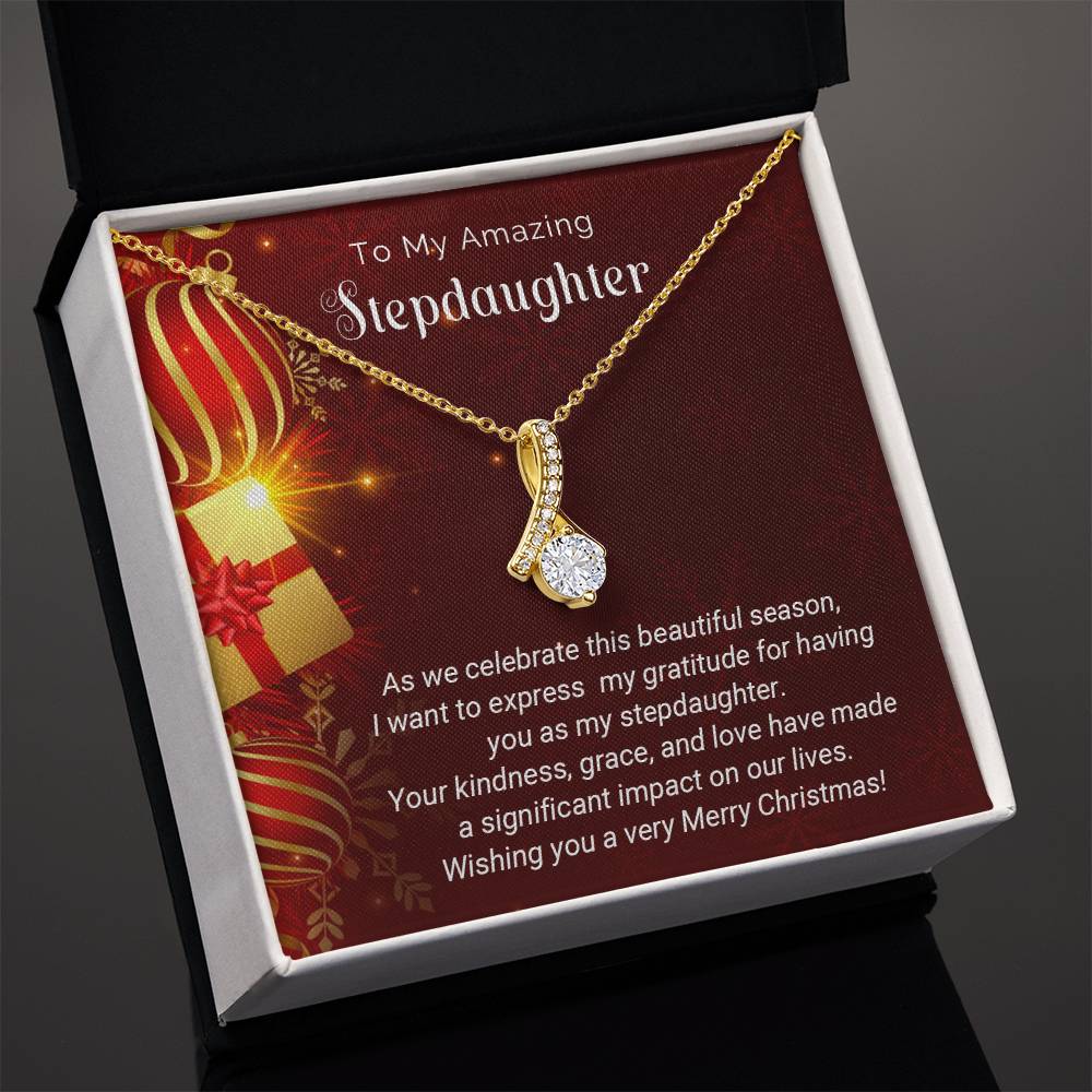 To My Amazing Stepdaughter Merry Christmas Necklace Gift A1028