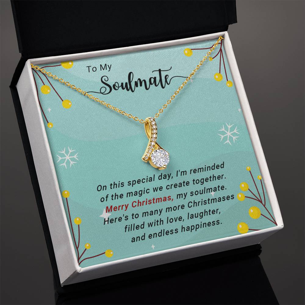 To My Soulmate: A Merry Christmas Necklace Gift to Show Your Forever Love A1046