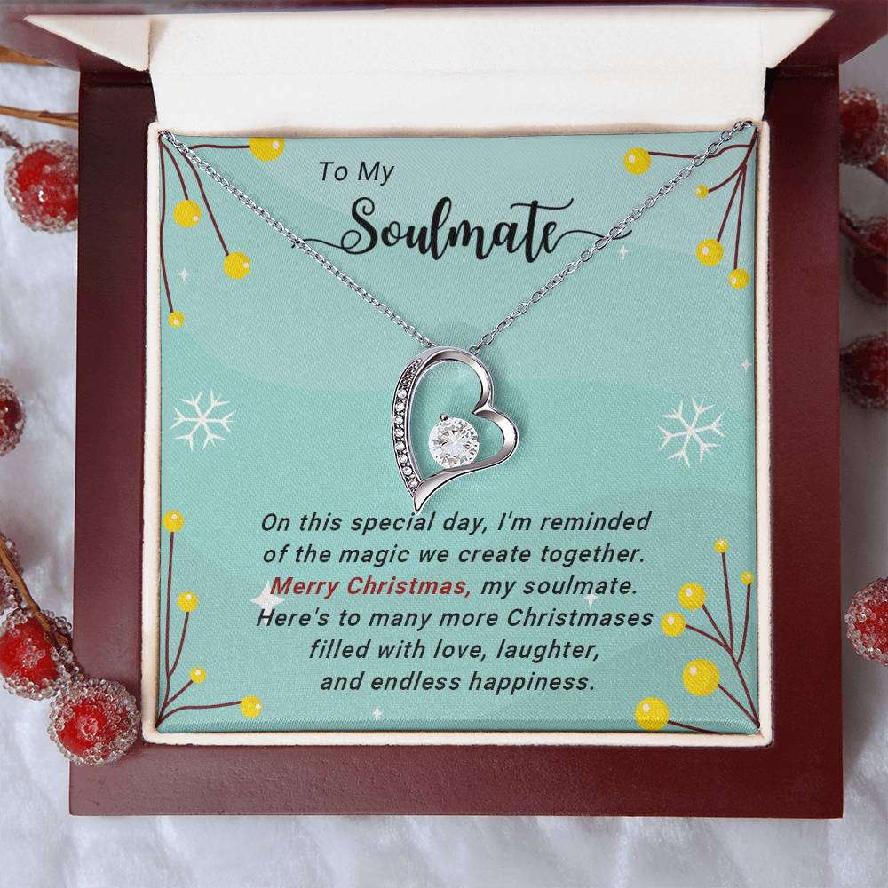 To My Soulmate: A Merry Christmas Necklace Gift to Show Your Forever Love A1046