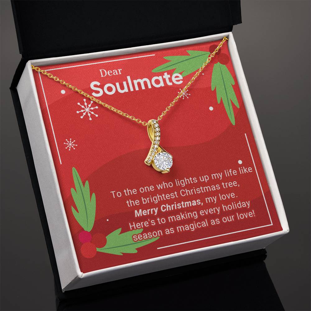 Dear Soulmate: Merry Christmas Necklace Gift That Celebrates Our Endless Love A1048