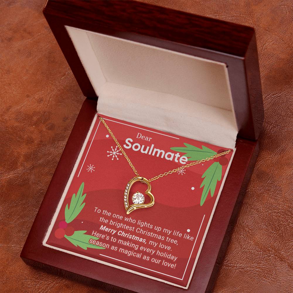 Dear Soulmate: Merry Christmas Necklace Gift That Celebrates Our Endless Love A1048