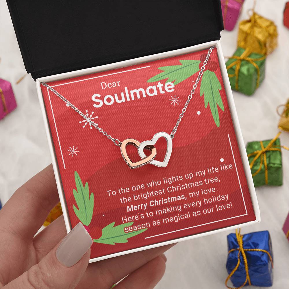 Dear Soulmate: Merry Christmas Necklace Gift That Celebrates Our Endless Love A1048