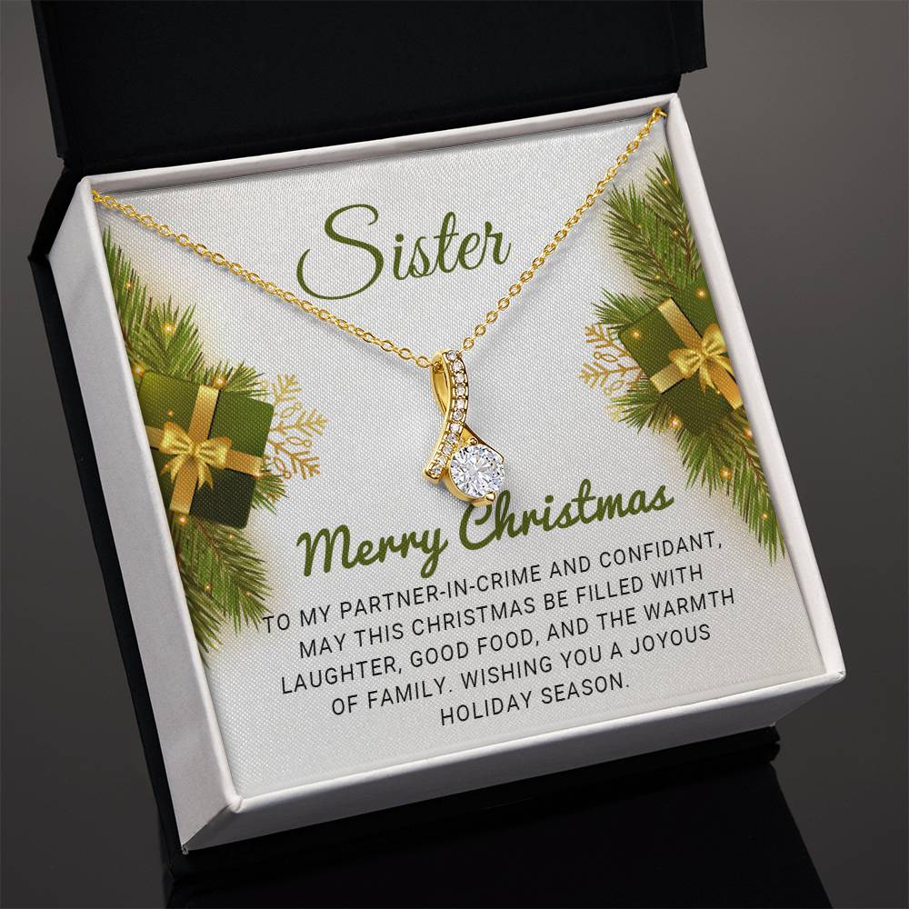 Merry Christmas to My Amazing Sister! A Necklace That Says ‘I’m Always Here for You A1060