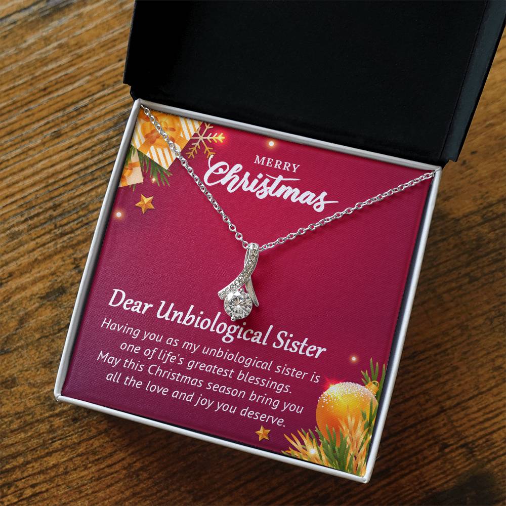 Unbiological Sister Christmas Gift – Necklace That Shows Our Bond A1062