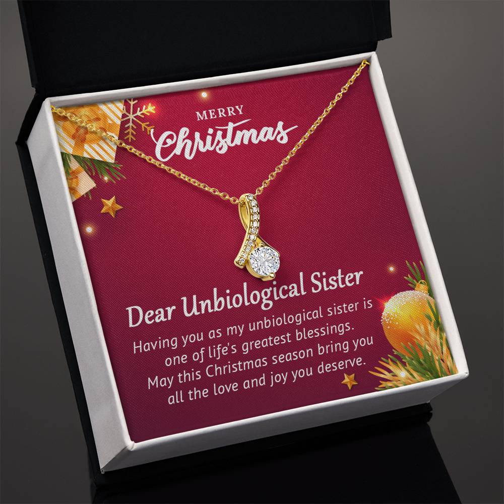 Unbiological Sister Christmas Gift – Necklace That Shows Our Bond A1062