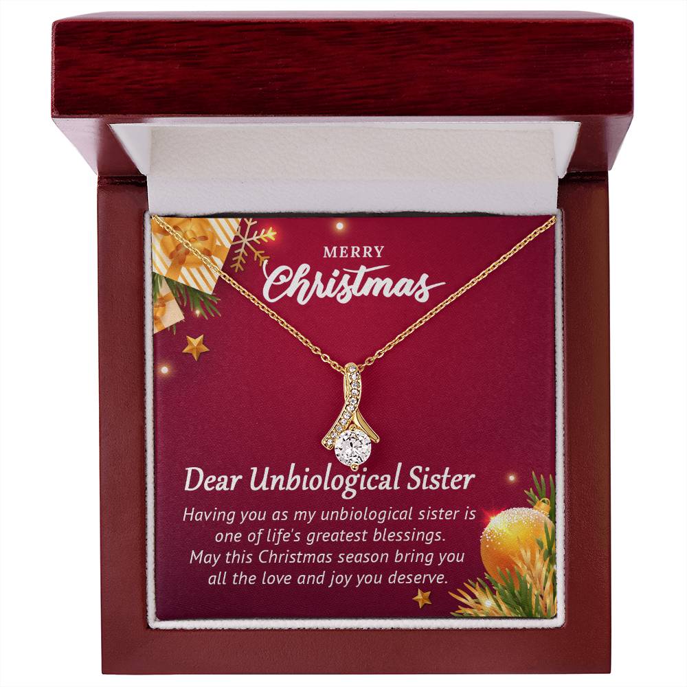 Unbiological Sister Christmas Gift – Necklace That Shows Our Bond A1062