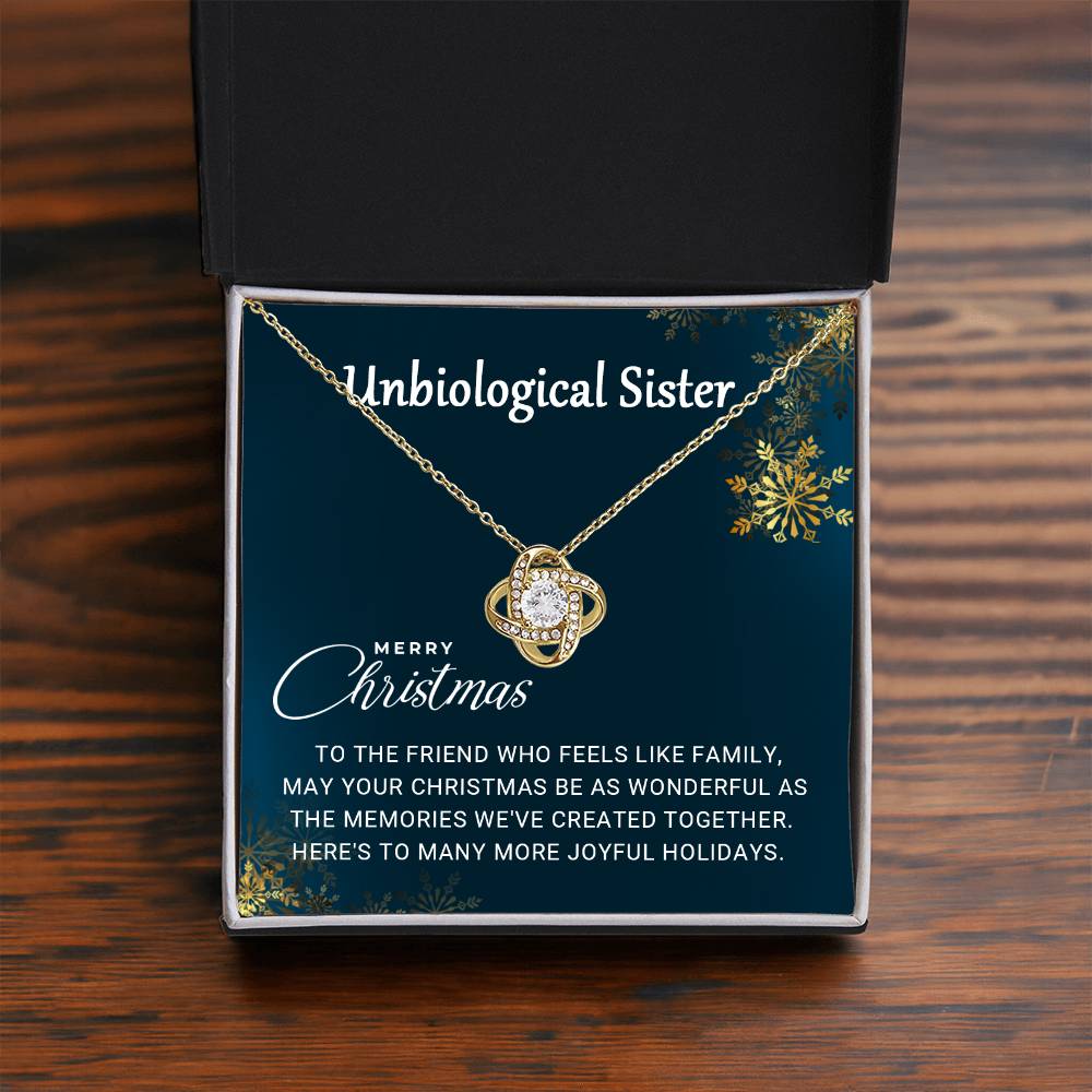 To My Unbiological Sister: A Christmas Necklace Gift Full of Heartfelt Love A1064