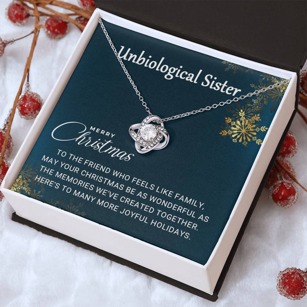 To My Unbiological Sister: A Christmas Necklace Gift Full of Heartfelt Love A1064