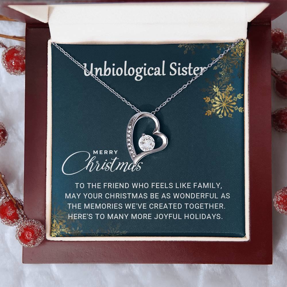 To My Unbiological Sister: A Christmas Necklace Gift Full of Heartfelt Love A1064