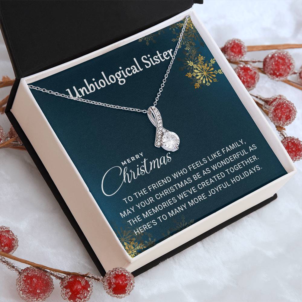 To My Unbiological Sister: A Christmas Necklace Gift Full of Heartfelt Love A1064