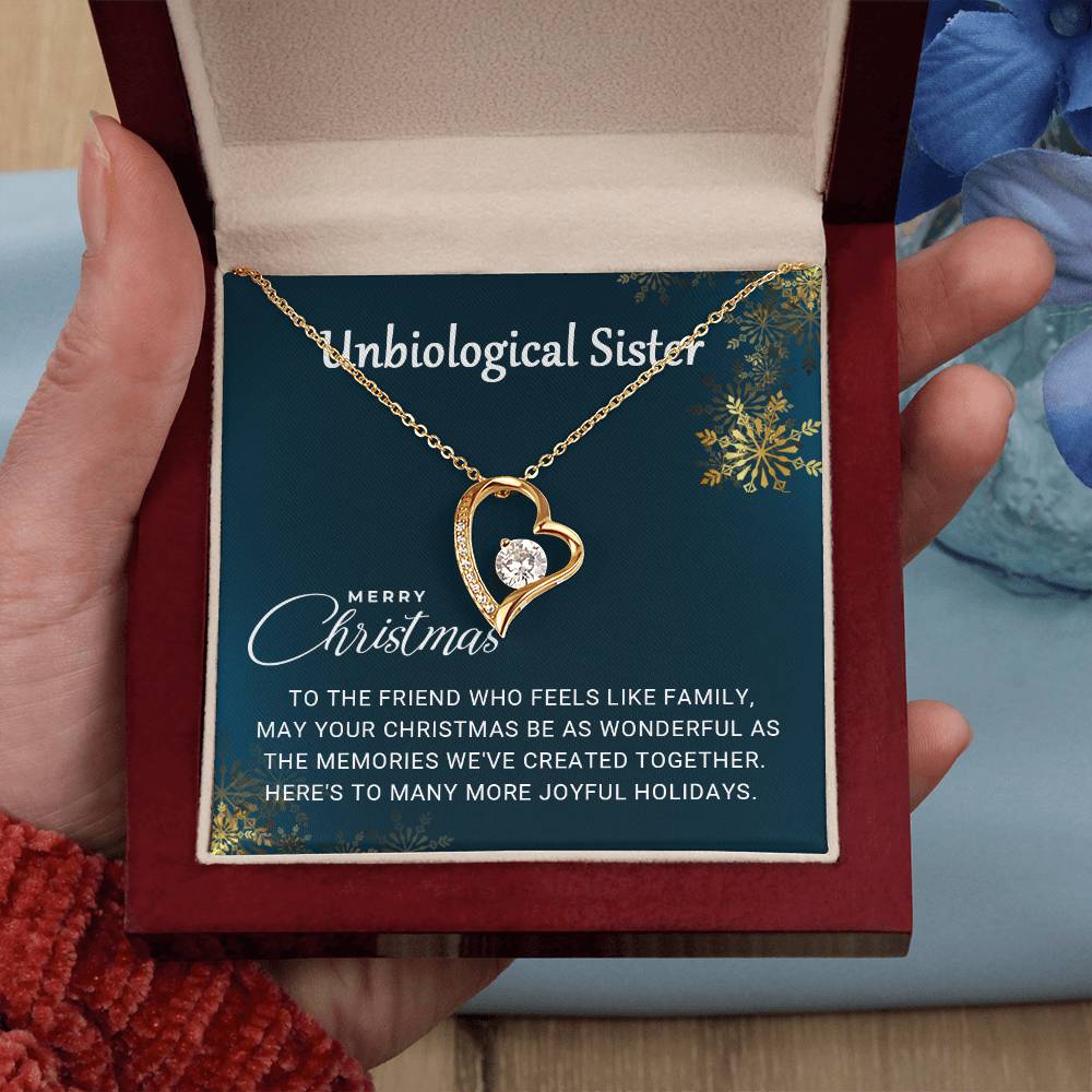 To My Unbiological Sister: A Christmas Necklace Gift Full of Heartfelt Love A1064