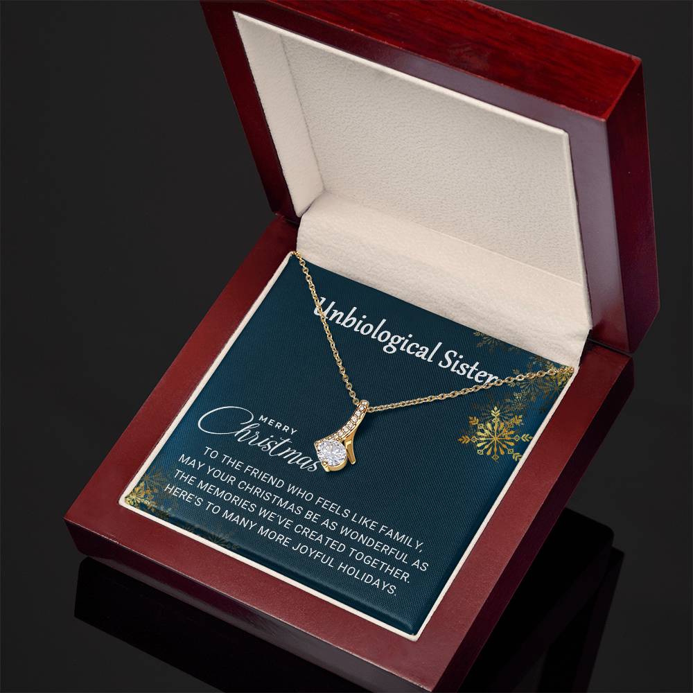 To My Unbiological Sister: A Christmas Necklace Gift Full of Heartfelt Love A1064