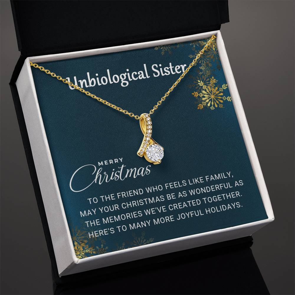 To My Unbiological Sister: A Christmas Necklace Gift Full of Heartfelt Love A1064