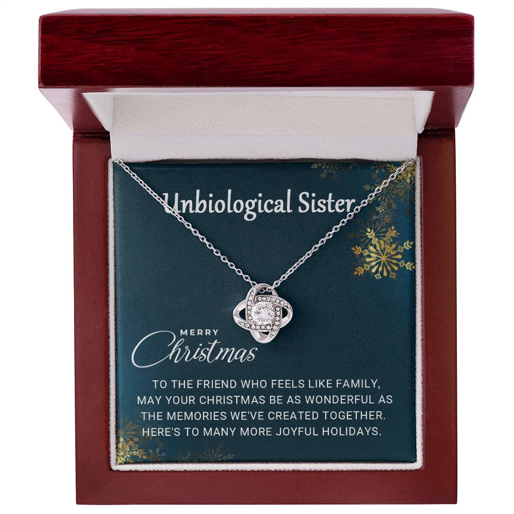 To My Unbiological Sister: A Christmas Necklace Gift Full of Heartfelt Love A1064