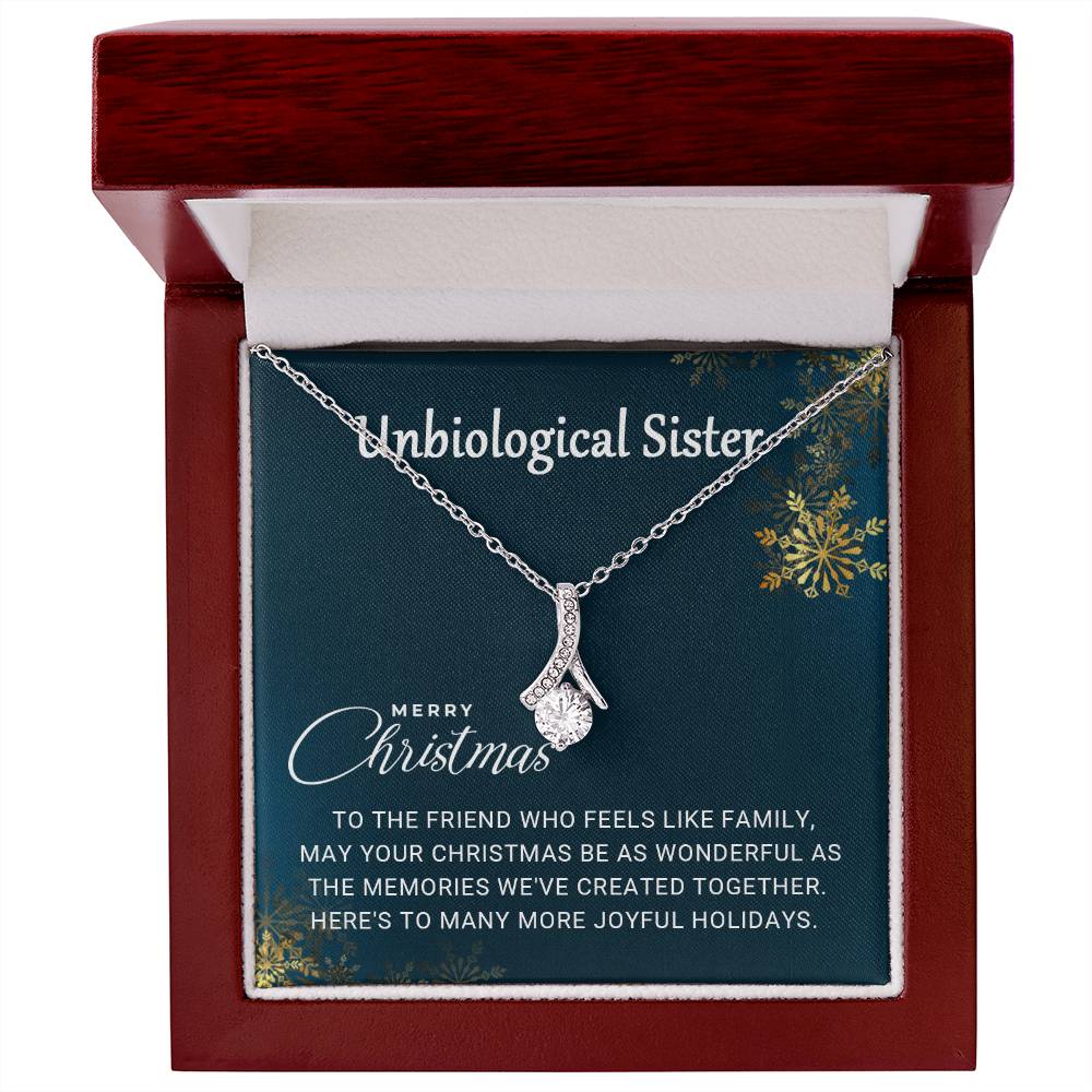 To My Unbiological Sister: A Christmas Necklace Gift Full of Heartfelt Love A1064