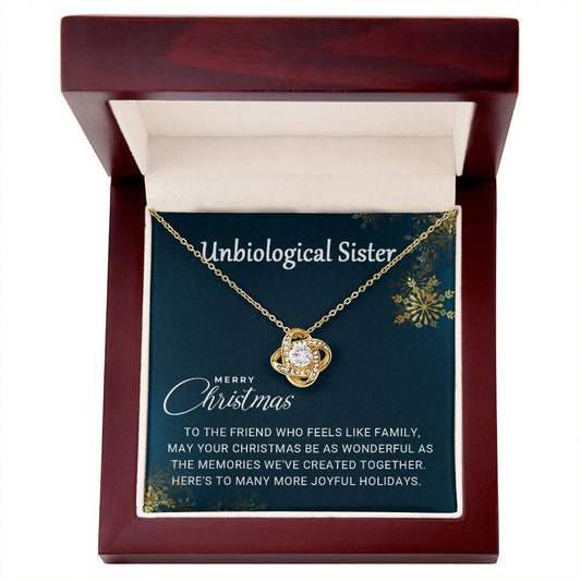 To My Unbiological Sister: A Christmas Necklace Gift Full of Heartfelt Love A1064