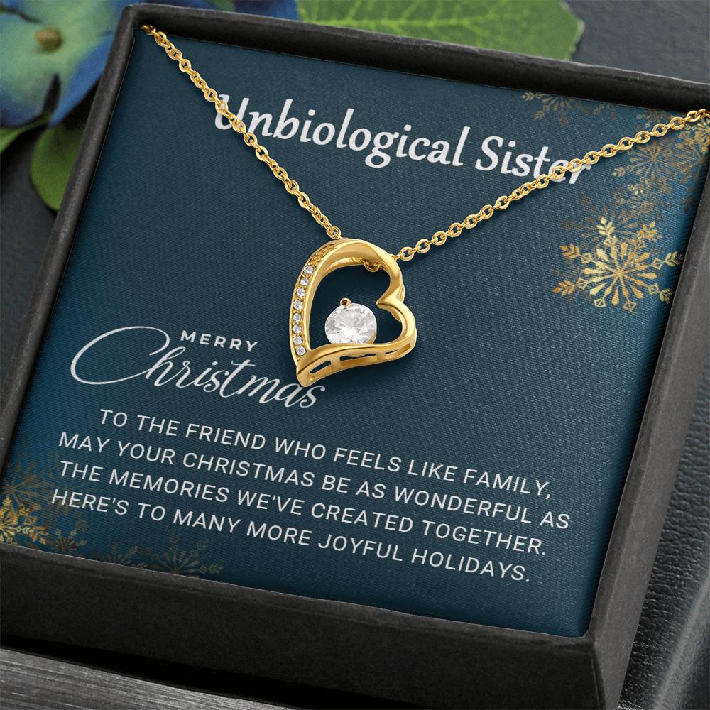 To My Unbiological Sister: A Christmas Necklace Gift Full of Heartfelt Love A1064