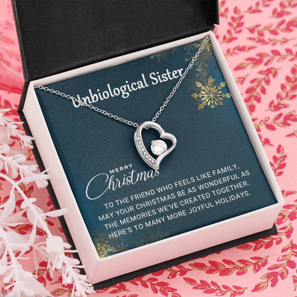 To My Unbiological Sister: A Christmas Necklace Gift Full of Heartfelt Love A1064