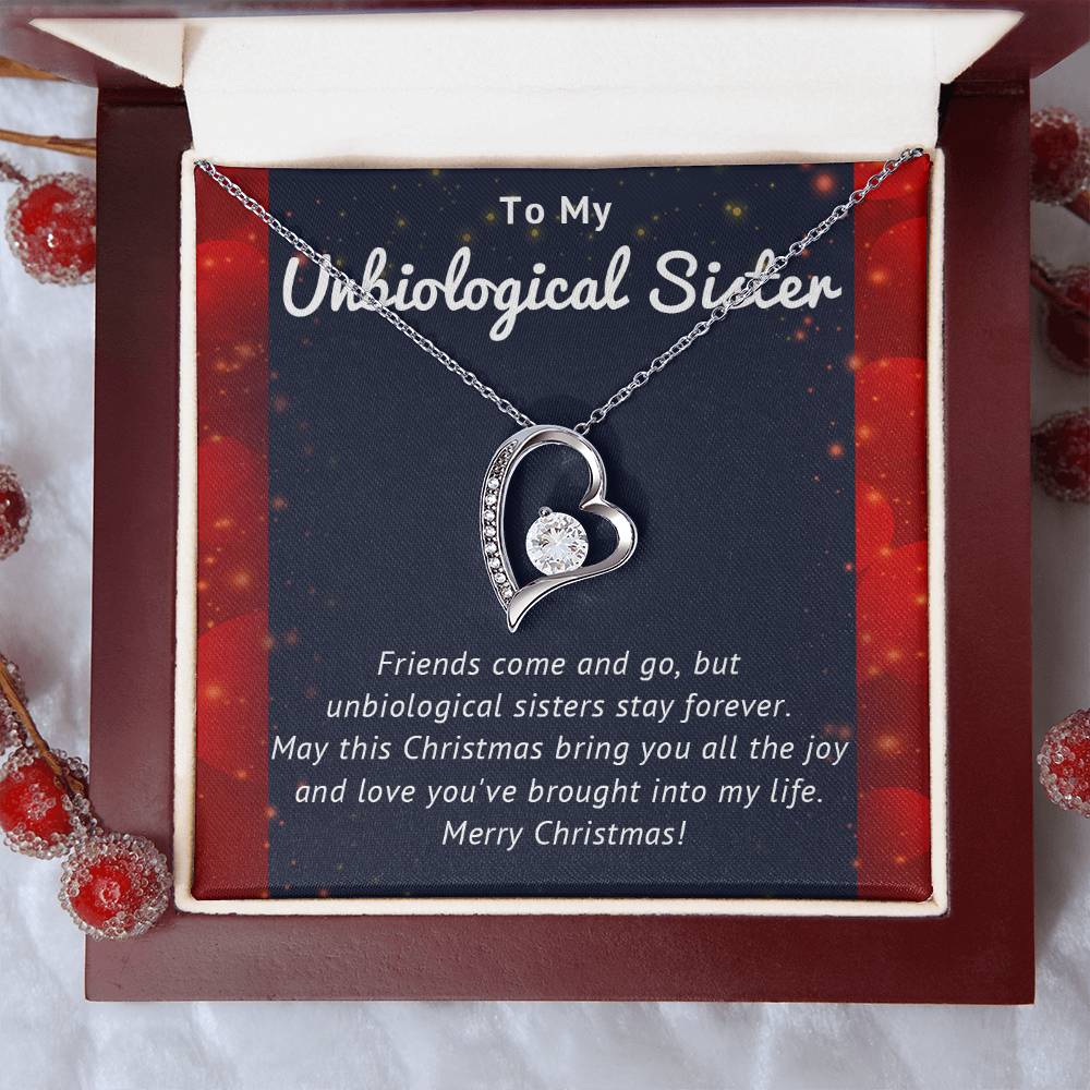 Forever Connected: A Merry Christmas Necklace Gift for My Unbiological Sister A1065