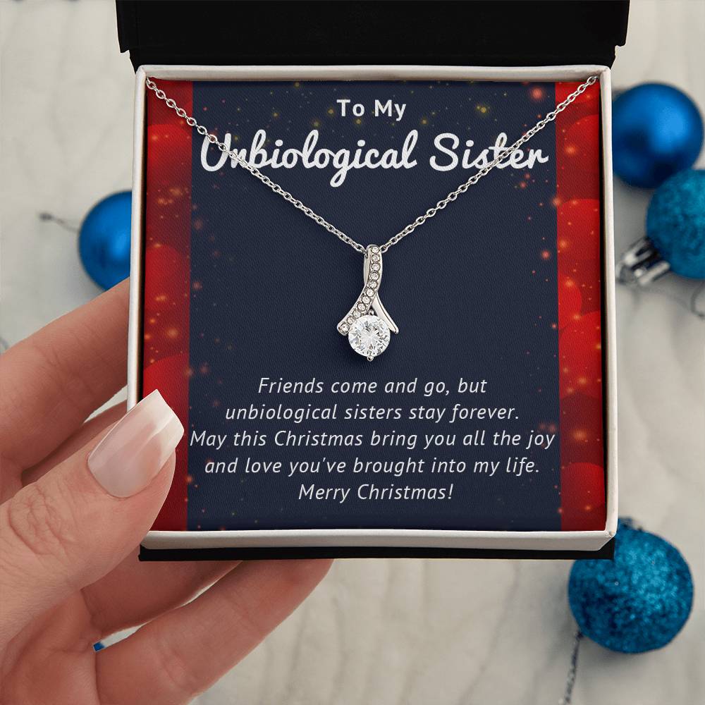 Forever Connected: A Merry Christmas Necklace Gift for My Unbiological Sister A1065