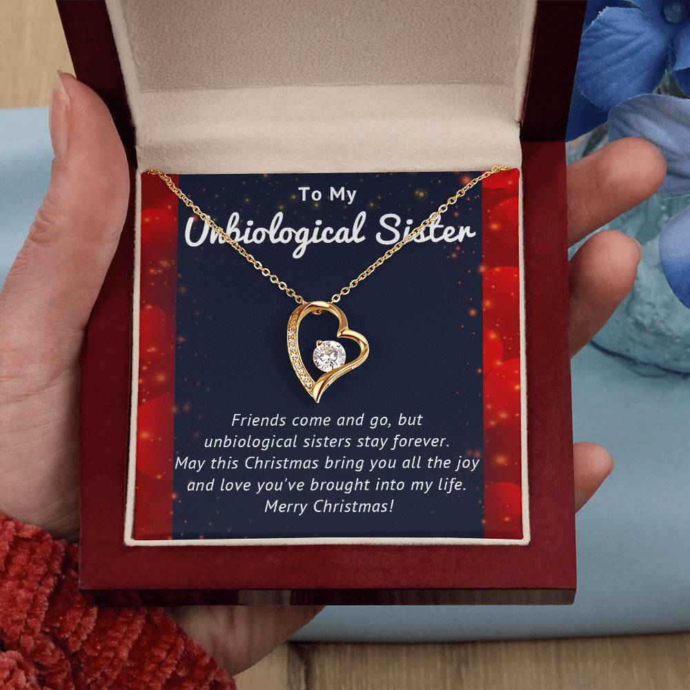 Forever Connected: A Merry Christmas Necklace Gift for My Unbiological Sister A1065