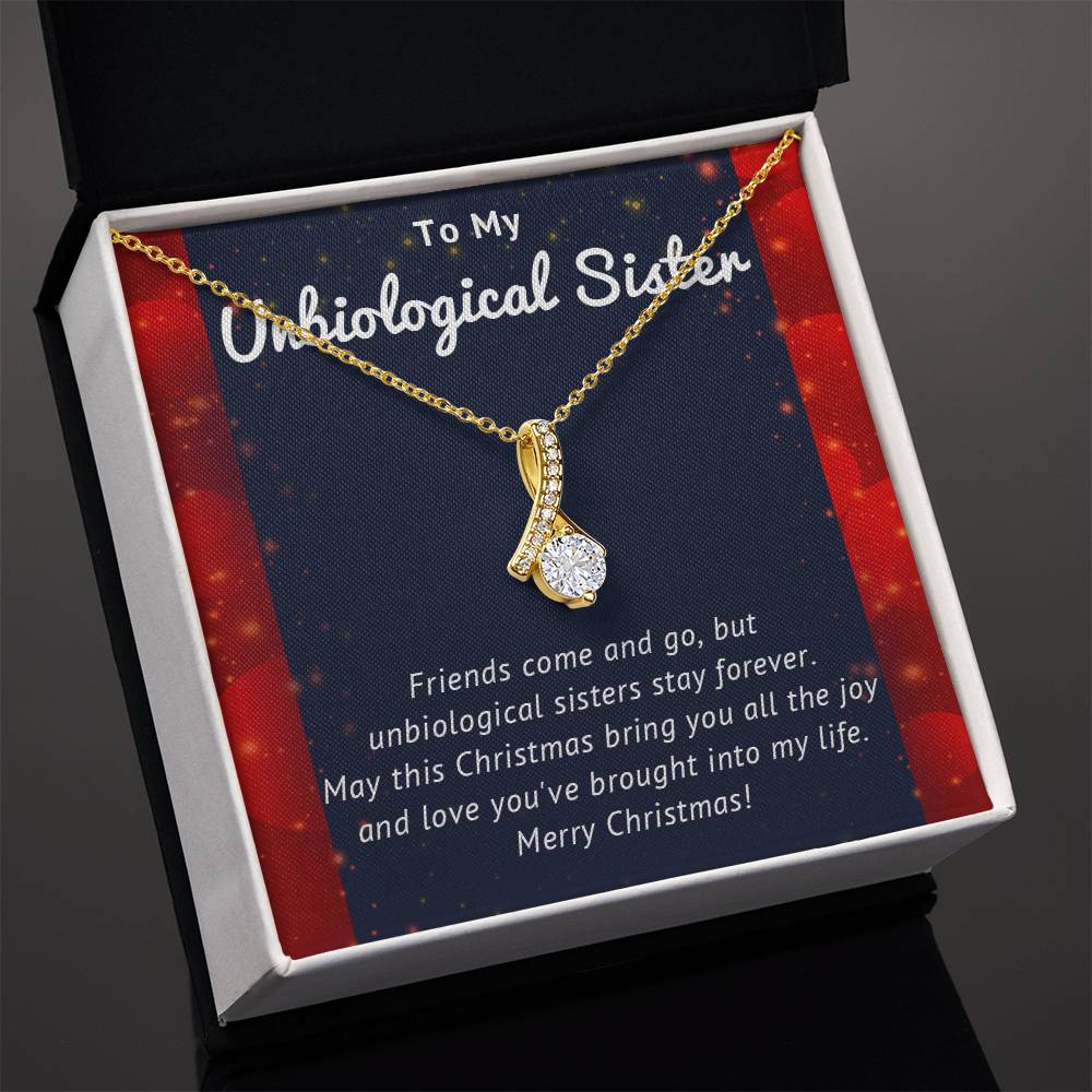 Forever Connected: A Merry Christmas Necklace Gift for My Unbiological Sister A1065