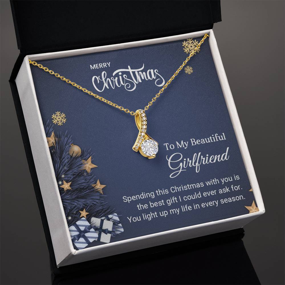 Celebrate Her Beauty & Love - Merry Christmas Necklace for Your Girlfriend A1071