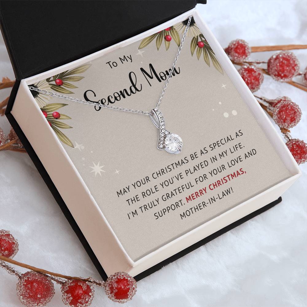 Make Her Christmas Special with a ‘To My Second Mom’ Necklace Gift A1092