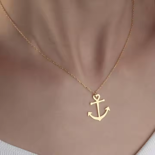 High Polished Stainless Steel Stackable Custom Anchor  Necklace Sailor Navy Necklace Ocean Nautical  Fashion Jewelry Women Men